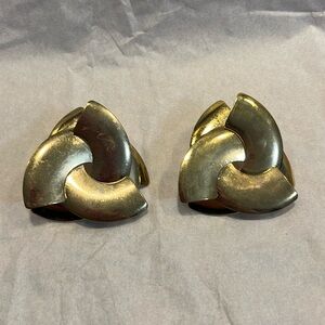 026 Large gold layered pierced vintage earrings